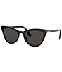Color:Black - Image 1 - Women's 56mm Cat Eye Sunglasses