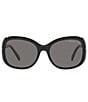 Color:Black - Image 2 - Women's PR 04ZS 57mm Rectangle Polarized Sunglasses