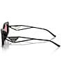Prada Women's PR 14YS 53mm Rectangle Sunglasses, Color:Black/Pink - Image 3