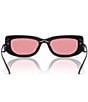 Prada Women's PR 14YS 53mm Rectangle Sunglasses, Color:Black/Pink - Image 4