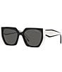 Color:Black/White - Image 1 - Women's PR 15WS 54mm Rectangle Sunglasses