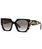 Color:Tortoise/Black - Image 1 - Women's PR 15WS 54mm Tortoise Rectangle Sunglasses