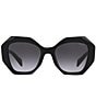 Color:Black - Image 2 - Womens PR 16WS 53mm Geometric Sunglasses