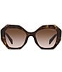 Color:Dark Tortoise - Image 2 - Womens PR 16WS Tortoise 53mm Geometric Sunglasses