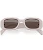 Prada Women's PR 17WS 49mm Rectangle Sunglasses, Color:Frosted Tortoise - Image 5