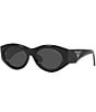 Color:Black - Image 1 - Women's PR 20ZS 53mm Oval Sunglasses