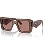 Color:Lite Brown - Image 1 - Women's PR 23YS 52mm Square Sunglasses