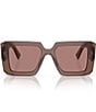 Color:Lite Brown - Image 2 - Women's PR 23YS 52mm Square Sunglasses