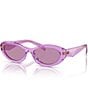 Color:Violet - Image 1 - Women's PR 26ZS 55mm Mirrored Oval Sunglasses