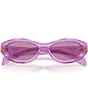 Color:Violet - Image 5 - Women's PR 26ZS 55mm Mirrored Oval Sunglasses
