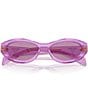 Prada Women's PR 26ZS 55mm Mirrored Oval Sunglasses, Color:Violet - Image 5