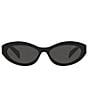 Color:Black - Image 2 - Women's PR 26ZS 55mm Rectangle Sunglasses
