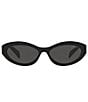 Prada Women's PR 26ZS 55mm Rectangle Sunglasses, Color:Black - Image 2