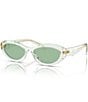 Color:Green - Image 1 - Women's PR 26ZS 55mm Transparent Rectangle Sunglasses