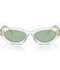 Color:Green - Image 2 - Women's PR 26ZS 55mm Transparent Rectangle Sunglasses