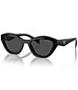 Color:Black - Image 1 - Women's PR A02SF55-X 55mm Cat Eye Sunglasses