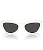 Color:White - Image 2 - Women's PR A02SF55-X 55mm Cat Eye Sunglasses