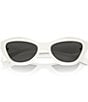 Color:White - Image 5 - Women's PR A02SF55-X 55mm Cat Eye Sunglasses