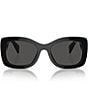 Color:Black - Image 2 - Women's PR A08SF57-X 57mm Square Sunglasses