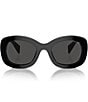 Color:Black - Image 2 - Women's PR A13S 54mm Oval Sunglasses