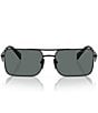 Color:Black - Image 2 - Women's PR A52S56-P 56mm Polarized Rectangle Sunglasses