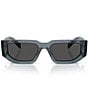 Prada Women's PR09ZSF 55mm Rectangle Sunglasses, Color:Transparent Ocean - Image 2