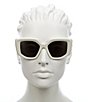 Color:Bone - Image 2 - Women's PR14ZS Bone White Cat Eye Sunglasses