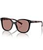 Color:Mogano/Light Brown - Image 1 - Women's PR22ZS 53mm Square Sunglasses