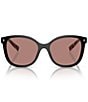 Color:Mogano/Light Brown - Image 2 - Women's PR22ZS 53mm Square Sunglasses