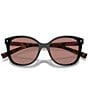 Color:Mogano/Light Brown - Image 5 - Women's PR22ZS 53mm Square Sunglasses