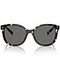 Color:Black Crystal Tortoise/Dark Grey - Image 2 - Women's PR22ZS 53mm Tortoise Square Polarized Sunglasses