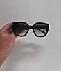 Color:Black - Image 3 - Women's PR24XS 52mm Black Cat Eye Sunglasses