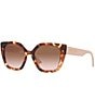Color:Brown Tortoise - Image 1 - Women's PR24XS 52mm Brown Cat Eye Sunglasses