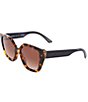 Color:Brown - Image 1 - Women's PR24XS 52mm Brown Cat Eye Sunglasses