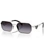 Prada Women's PRA51S 58mm Irregular Rectangle Sunglasses, Color:Silver - Image 1