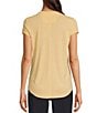 Color:Sun Kissed - Image 2 - Cozy Up Solid Jersey Knit Scoop Neck Cap Sleeve Tee