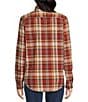 Color:Rust - Image 2 - Golden Canyon Plaid Button Front Long Sleeve Flannel Shirt