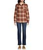 Color:Rust - Image 3 - Golden Canyon Plaid Button Front Long Sleeve Flannel Shirt