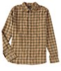Color:Antique Bronze - Image 1 - Los Feliz Flannel Long-Sleeve Organic Materials Woven Shirt