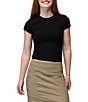 prAna Lotus Soft Stretch Banded Crew Neck Short Sleeve Fitted Tee - Image 1