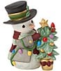 Precious Moments 17th Annual Snowman With Tree Figurine - Image 1