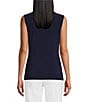 Preston & York Selena Crew Neck Sleeveless Knit Tank, Color:Dark Navy - Image 2