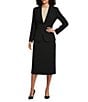 Preston & York Alyssa Notch Lapel Long Sleeve One Button Crepe Blazer & Coordinating Stretch Crepe Midi Pencil Skirt - Image 1