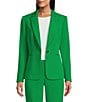 Preston & York Alyssa Notch Lapel Long Sleeve One Button Crepe Blazer, Color:Clover - Image 1