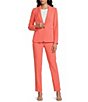 Preston & York Alyssa Notch Lapel Long Sleeve One Button Crepe Blazer - Image 5