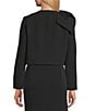 Preston & York Brittani Crepe Oversized Bow Front Crew Neck Long Sleeve Snap Front Coordinating Jacket, Color:Black - Image 2