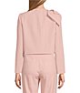 Preston & York Brittani Crepe Oversized Bow Front Crew Neck Long Sleeve Snap Front Coordinating Jacket - Image 2