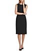 Preston & York Crepe Oversized Bow Front Crew Neck Long Sleeve Snap Front Jacket & Crepe Crew Neck Midi Dress - Image 4