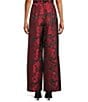 Preston & York Brooks Brocade Coordinating Wide Leg Pants, Color:Red/Black - Image 2