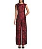 Preston & York Brooks Brocade Coordinating Wide Leg Pants, Color:Red/Black - Image 3